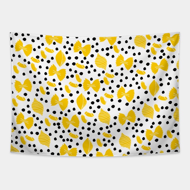 Cute Pasta Pattern Tapestry by kapotka