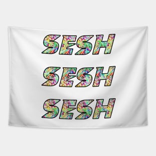 Copy of Sesh sesh sesh colour bomb rave festival design Tapestry