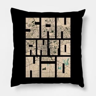 San Antonio City Map of Texas, USA - Vintage Pillow