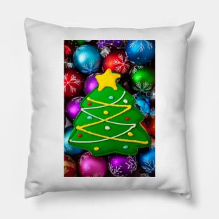 Christmas tree cookie with ornaments Pillow