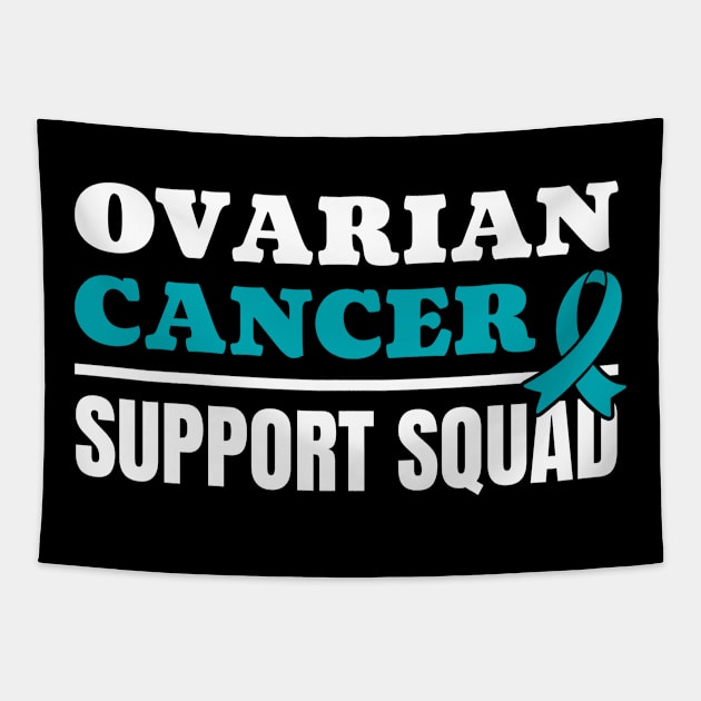 Ovarian Cancer Support Squad - Bold Typograph Tapestry by Retusafi