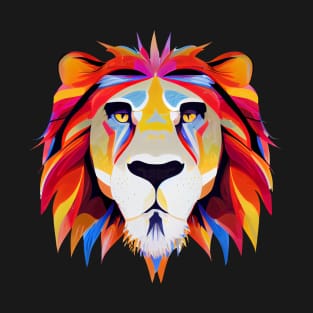 Lion Art in flaming Bright Colours T-Shirt