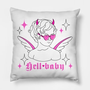 Fun goth glam cupid y2k in heart shaped glasses Pillow