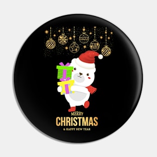 Merry Christmas and happy New Year Pin