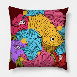 BettaFish and Roses Pillow