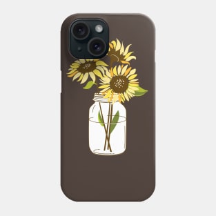 Sunflower in Mason Jar Phone Case