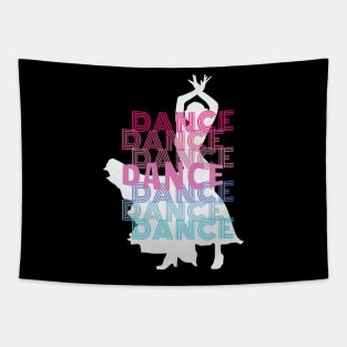 Dancer With Dance Retro Look Lettering Tapestry