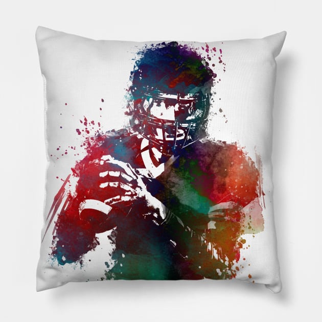 American football player #football #sport Pillow by JBJart