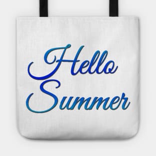 Hello Summer Cute Summer Blue Typography Tote