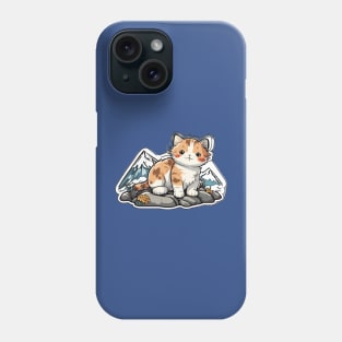 Orange Cat Mountain View Art Phone Case