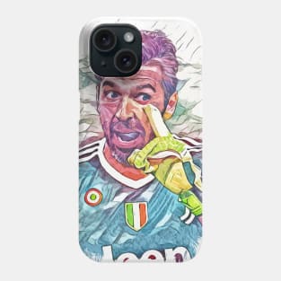 Buffon "NOT TODAY" Italian Legend - Abstract Portrait Phone Case