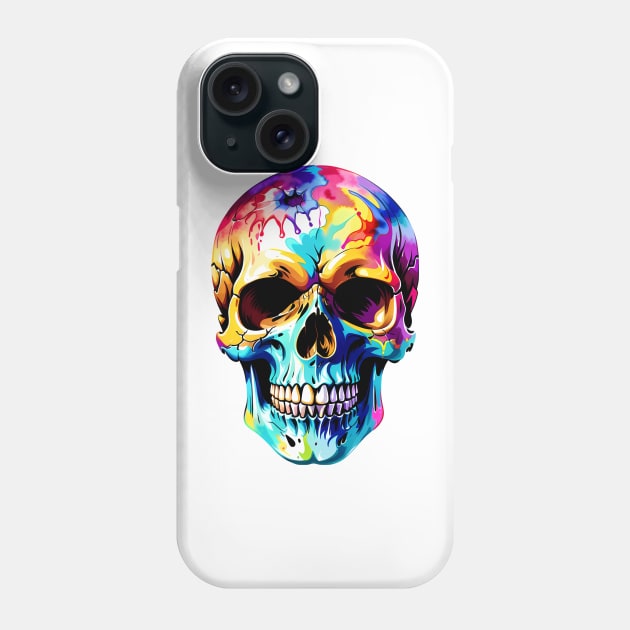 Colored Skull in Vibrant Vector Style Phone Case by Panwise