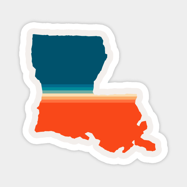 Louisiana State Retro Map Magnet by n23tees