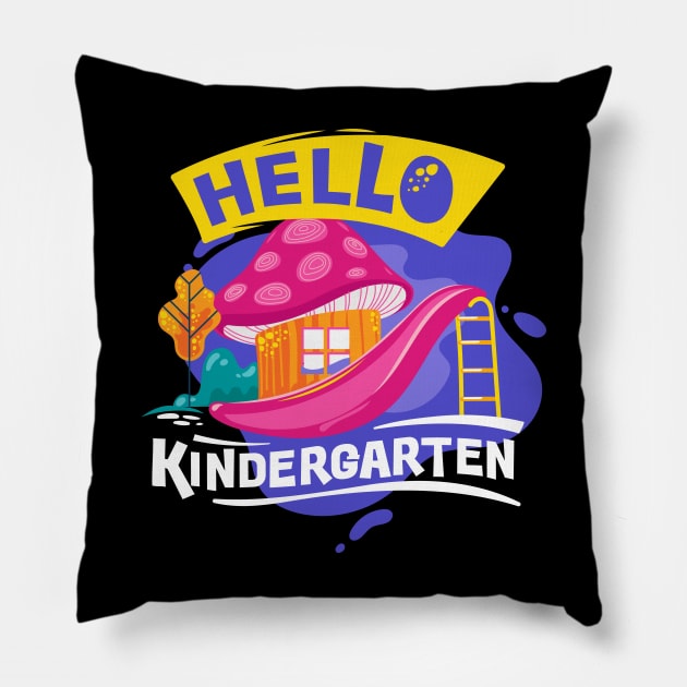 Hello Kindergarten Funny Back To School Gift Pillow by Ramadangonim