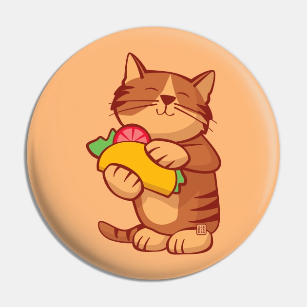 Cat with Taco Pin by Sue Cervenka