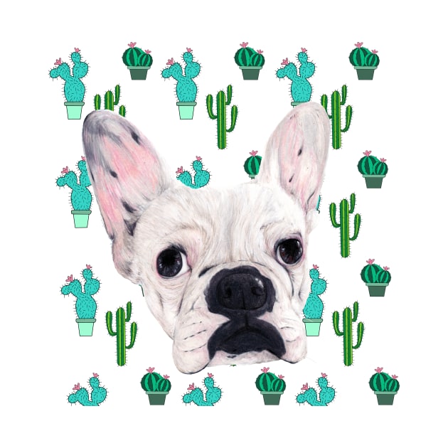 Frenchie pug and cactus by Apatche