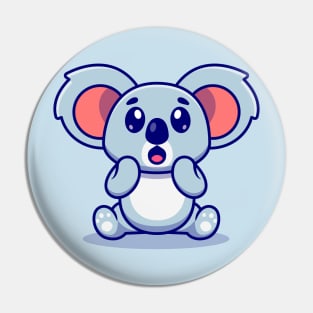 Cute Koala Surprised Cartoon Pin