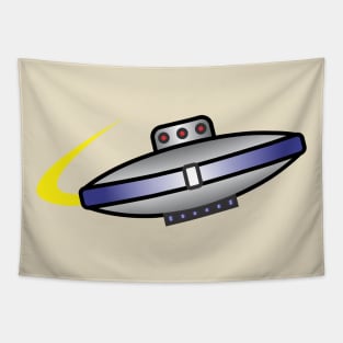 50's Flying Saucer Retro Style Tapestry