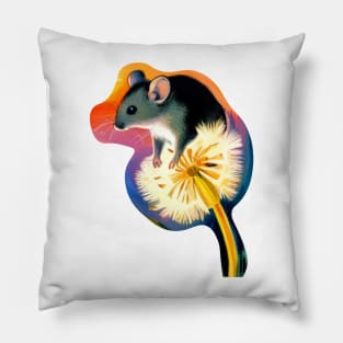 Field Mouse on Dandelion Seeds Pillow