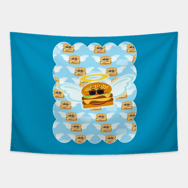 Heavenly Cheeseburger Tapestry by Tshirtfort