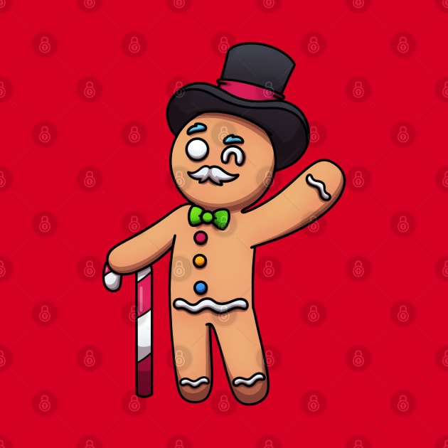 Gingerbread Man With Mustache And Top Hat by TheMaskedTooner