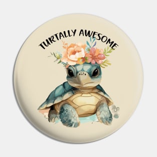 Turtally awesome, play on words Pin