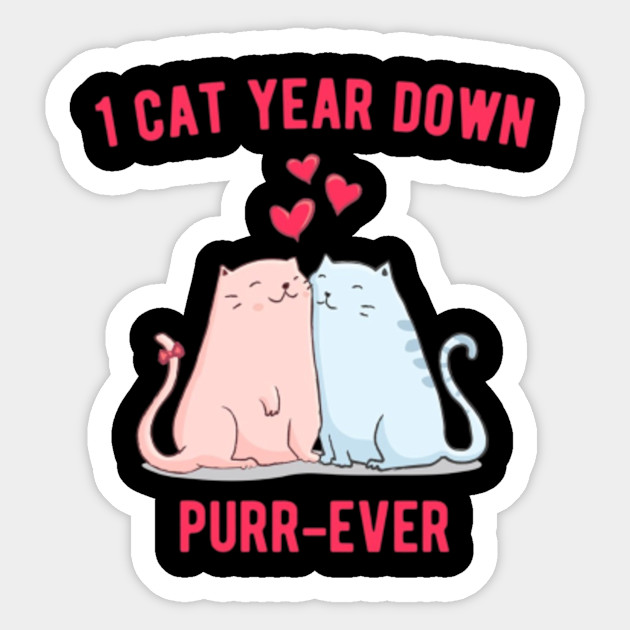 1st Wedding Anniversary 1 Cat Years Purr Ever Cat Gift Gifts