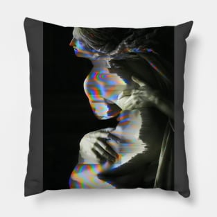 Vaporwave greek glitch statue Pillow