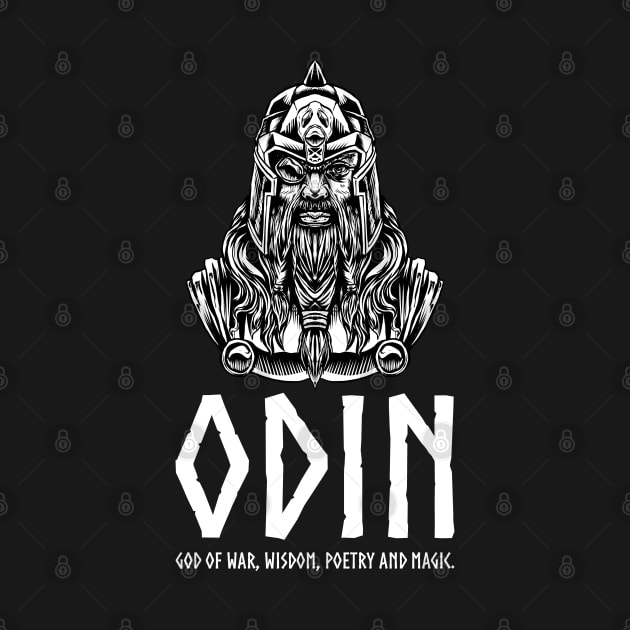 Norse Mythology Odin God Of War, Wisdom, Poetry And Magic by Styr Designs