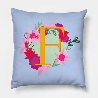 Monogram F, Personalized Initial Pillow