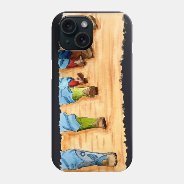 Real Cowboys and Their Boots Watercolor Phone Case by MMcBuck