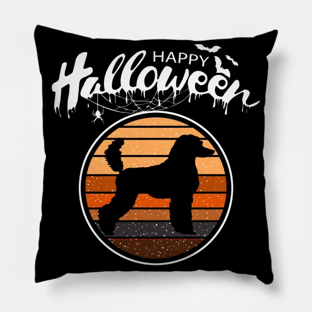 Funny Happy Halloween Beautiful Poodle Men Women Kids Gift Pillow by mlleradrian