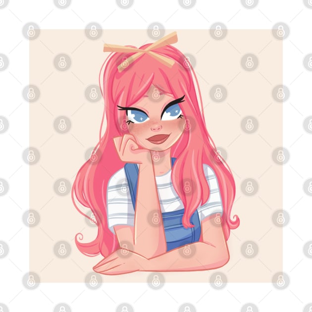 Cute Pink Hair Girl by camillekayart