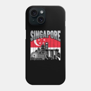 Singapore Skyline Vintage Singaporean Flag Phone Case