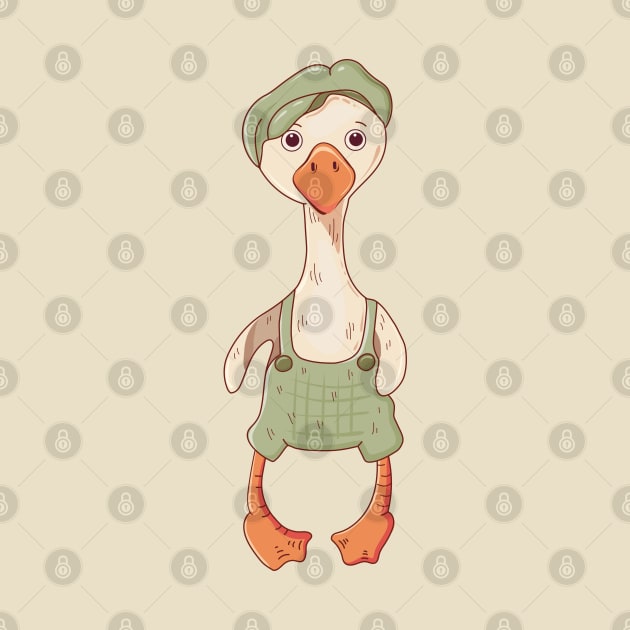 Mini Farmer goose in retro style by Catdog