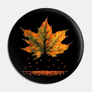 Maple Tree Falling Leaves Autumn Season Pin