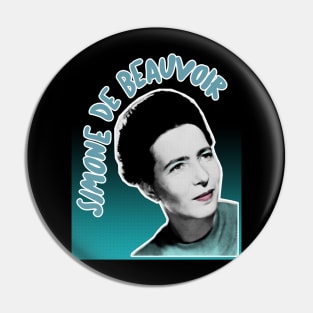 Simone de Beauvoir - Original Stylized Retro Graphic Design Pin