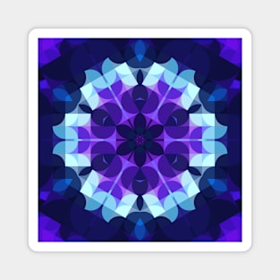 Retro Mandala Flower Blue and Purple Magnet