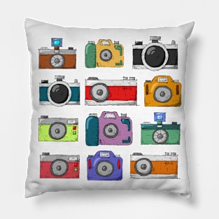 colorful cameras Pillow