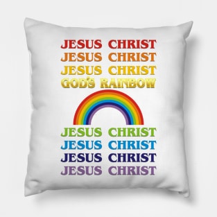 Jesus Christ - God's Rainbow Pillow