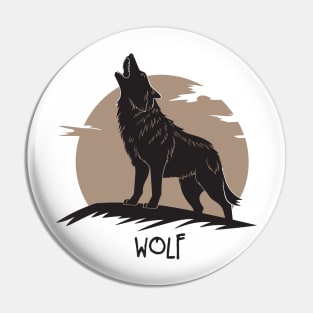 Wolf Silhouette Pin