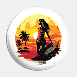 Girls surf better, summer surfing, sunset hunting v6 Pin