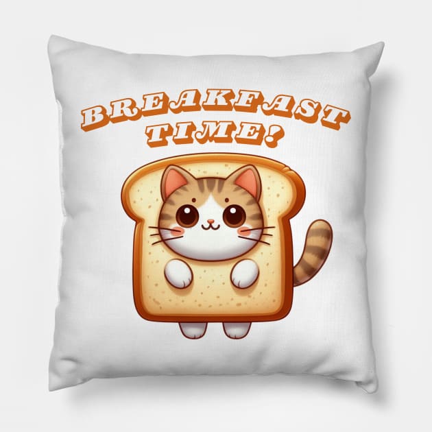 Toasted Cat Pillow by Bubbles