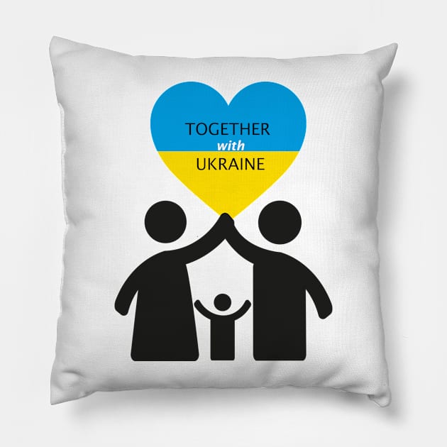 Together with Ukraine Pillow by grafart