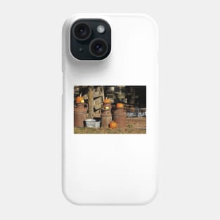 Halloween Pumpkin's on Milk Can's in Kansas out in the country. Phone Case