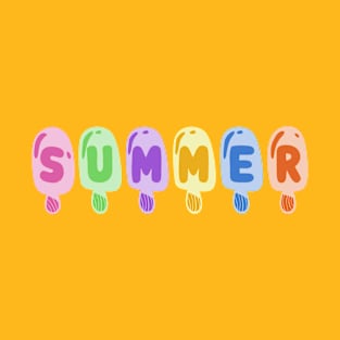 Summer: Bright pastel ice cream popsicles celebrate summer vacation T-Shirt