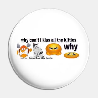 Why Can't I Kiss All The Kitties Bumper Sticker Pin