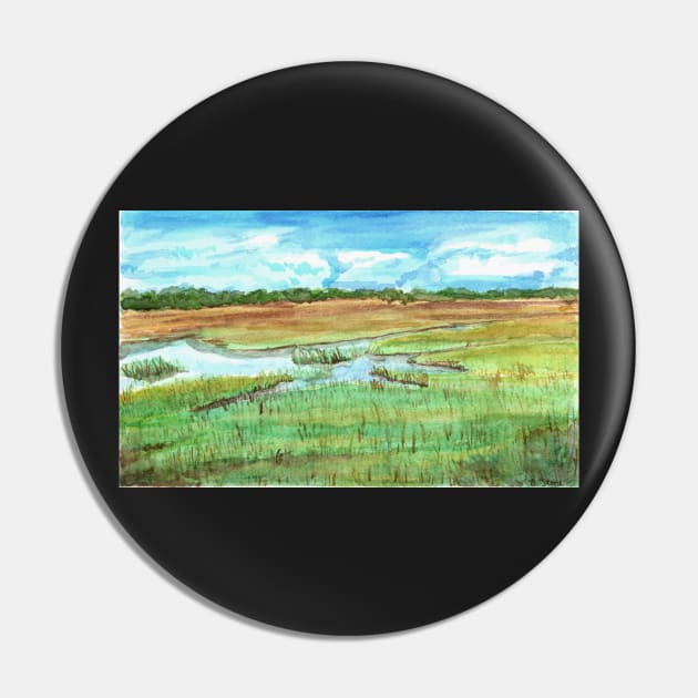 Saltwater Marsh Landscape Pin by BrittaniRose