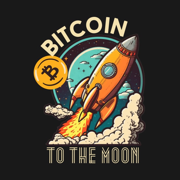 Bitcoin HODL Rocket to the Moon T-Shirt - Perfect for Crypto Enthusiasts by Snoe