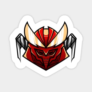 samurai robot head vector character Magnet